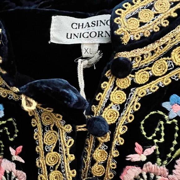 Chasing Unicorns Dark Horse Silk Velvet Jacket - NWT - XL - Picture 10 of 14